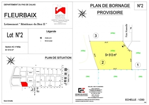 terrain a batir à la vente -   62840  FLEURBAIX, surface 513 m2 vente terrain a batir - UBI471256046